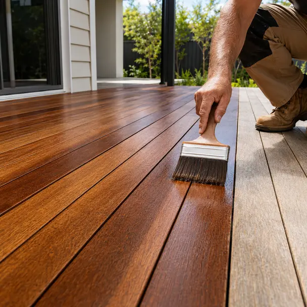 Professional deck restoration and oiling for an outdoor timber deck in Altona.